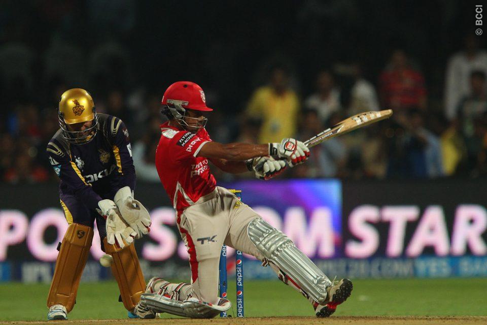 Wriddhiman Saha of the Kings X1 Punjab swings his bat for a great Shot (Photo: BCCI)