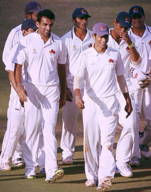 Kaustubh Walking off the field with Indian pace bowling ace Zaheer Khan
