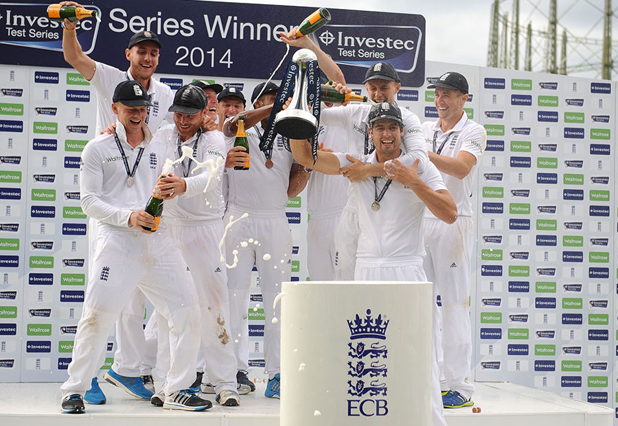 Jubilant England celebrates their 3-1 Test Series win against India.(Photo : PA)