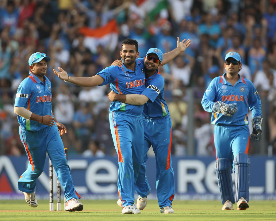 Zaheer Khan celebrates with the Team-mates after taking Wicket in the 2011 World Cup | Photo Source: Cricinfo