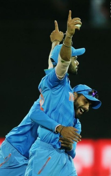 Virat Kohli celebrates in style of Shahid Afridi after taking his catch (Photo Source: BCCI)