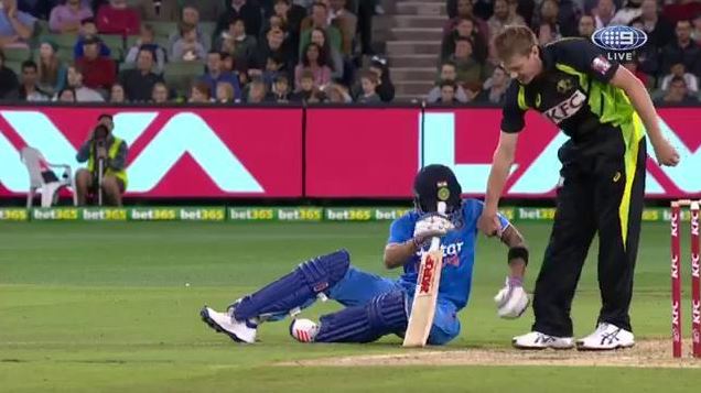 Watch: James Faulkner Helps Virat Kohli Get back to his feet