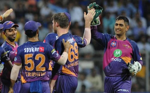 Lockie Ferguson of Rising Pune Supergiant celebrates fall of a Hardik Pandya's wicket