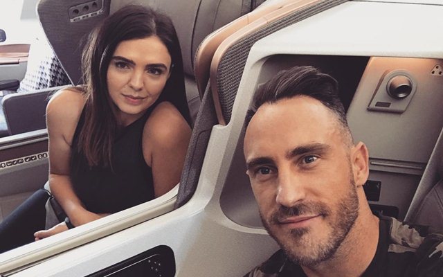 Faf du Plessis with his wife Imari