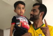 Tamim Iqbal with his son