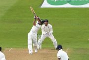 Rishabh Pant hits his second ball in Test cricket for 6 runs