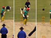 Australian batsman Jake Weatherald gets out in a bizarre manner
