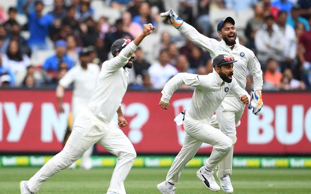 Virat Kohli and his Indian teammates celebrate