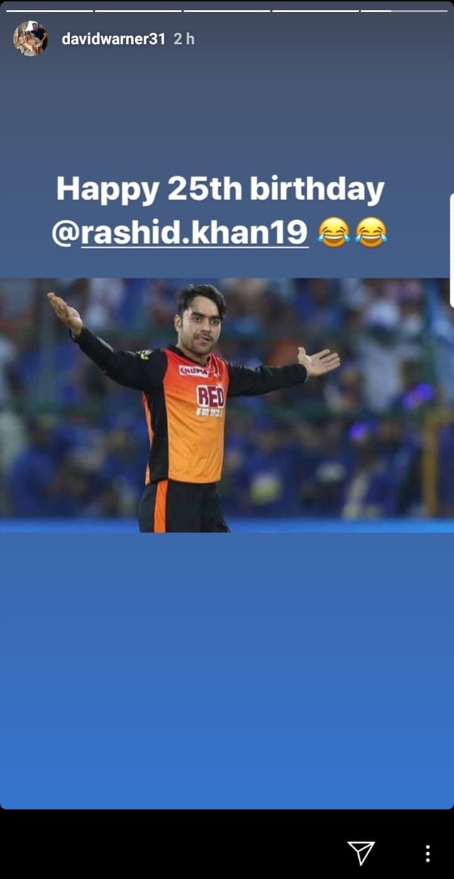 David Warner's Instagram story