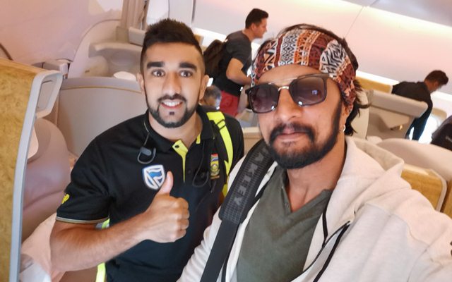 Kichcha Sudeep and Tabraiz Shamsi