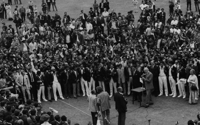 The ceremony following India's Test series victory at the Oval