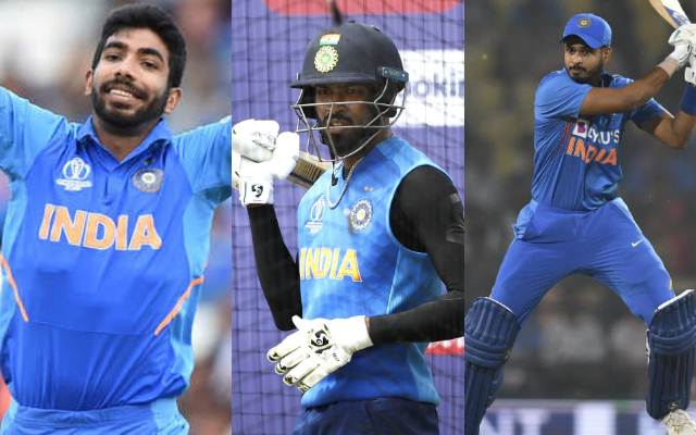 Jasprit Bumrah, Hardik Pandya and Shreyas Iyer