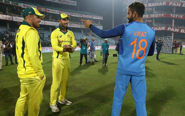Aaron Finch, Glenn Maxwell and Virat Kohli
