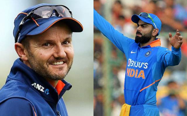 Mike Hesson and Virat Kohli