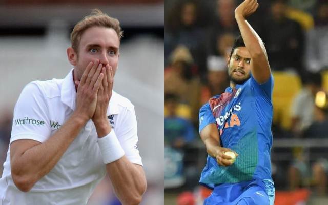 Stuart Broad and Shivam Dube