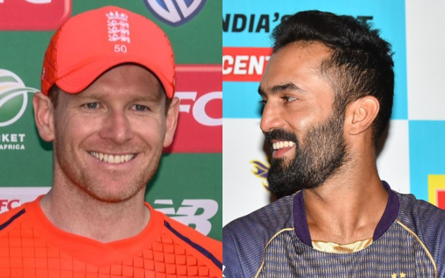 Eoin Morgan and Dinesh Karthik