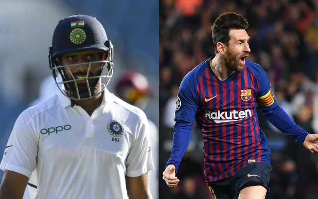 Hanuma Vihari and Lionel Messi picture