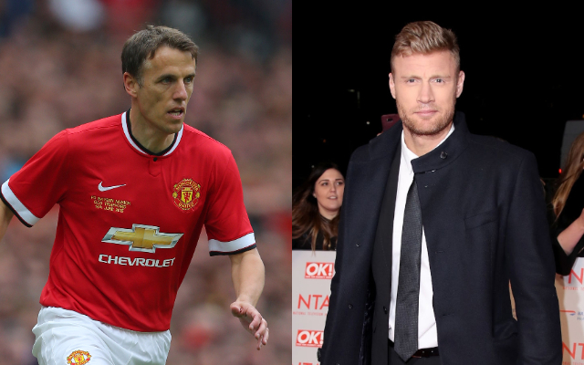 Phil Neville and Andrew Flintoff