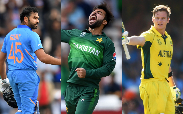 Rohit Sharma, Shadab Khan and Steve Smith