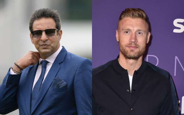 Wasim Akram and Andrew Flintoff
