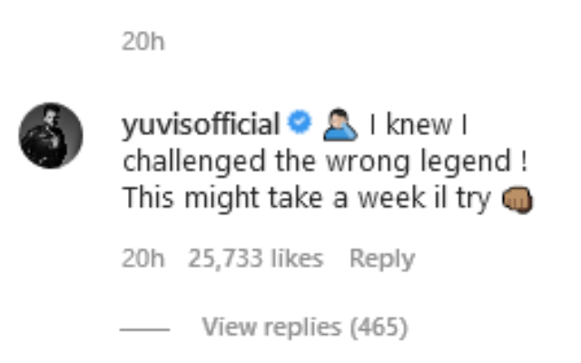 Yuvraj Singh's comment