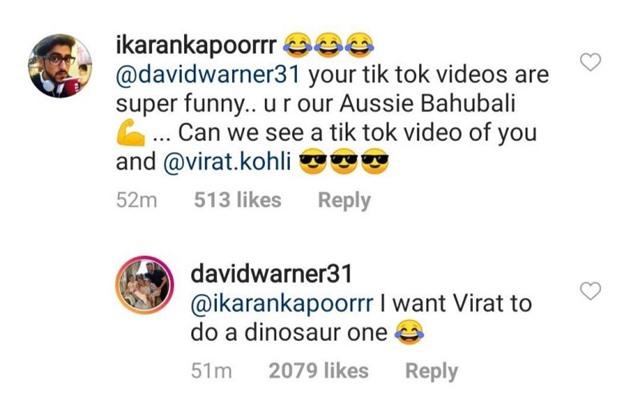 David Warner's reply