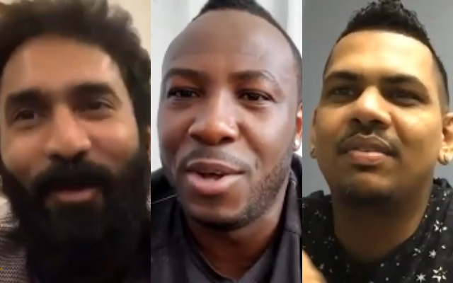 Dinesh Karthik, Andre Russell and Sunil Narine