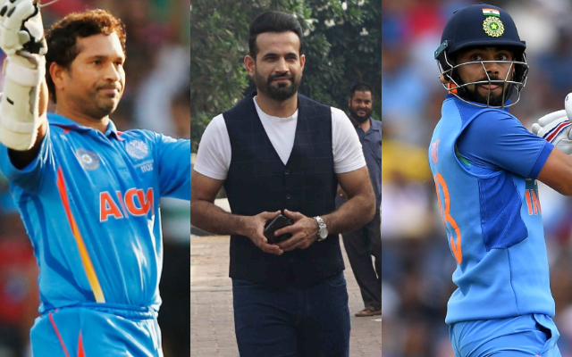 Sachin Tendulkar, Irfan Pathan and Virat Kohli