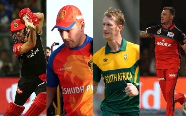 AB de Villiers, Aaron Finch, Chris Morris and Dale Steyn
