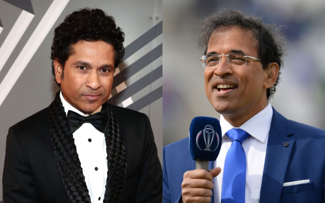 Sachin Tendulkar and Harsha Bhogle