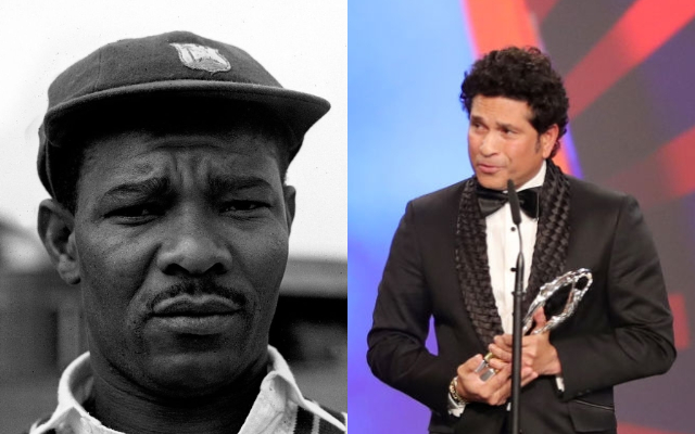 Sir Everton Weekes and Sachin Tendulkar