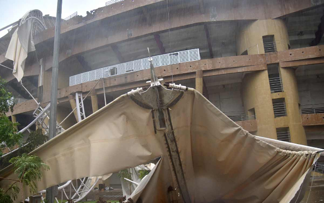 Heavy Rains And Winds In Mumbai Cause Massive Damage To DY Patil Stadium