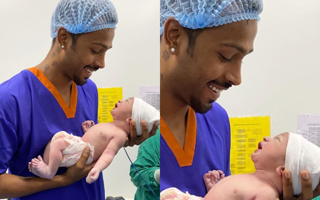 Hardik Pandya and his new born baby