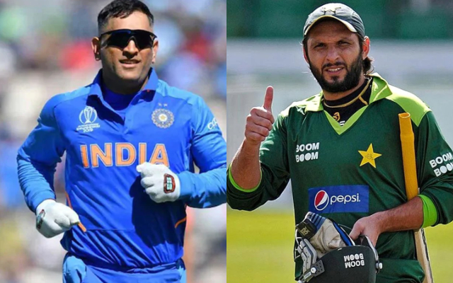 MS Dhoni and Shahid Afridi