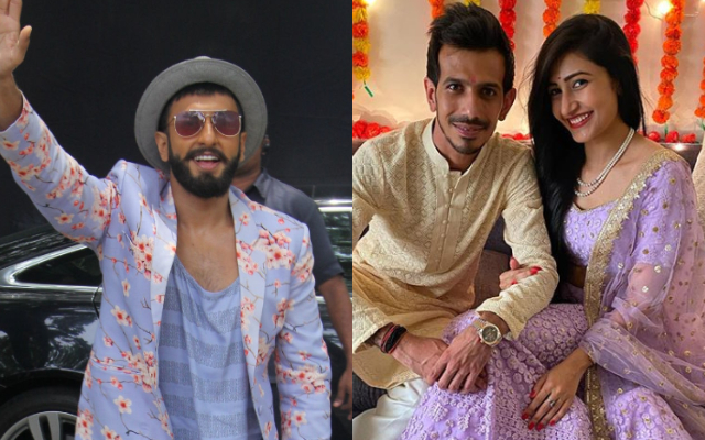 Ranveer Singh, Yuzvendra Chahal and Dhanashree Verma