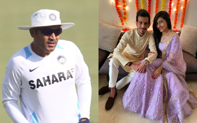 Virender Sehwag, Yuzvendra Chahal and Dhanashree Verma