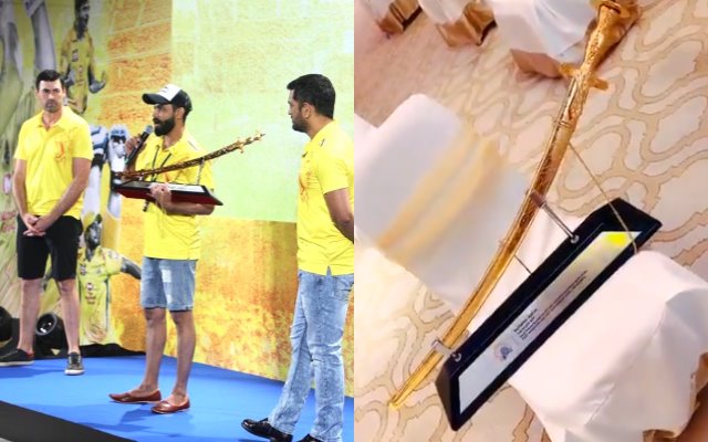 Ravindra jadeja with Golden sword