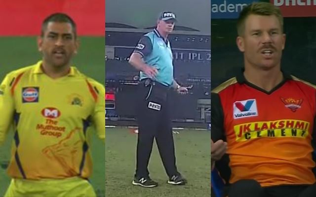 David Warner, MS Dhoni and Paul Reifell