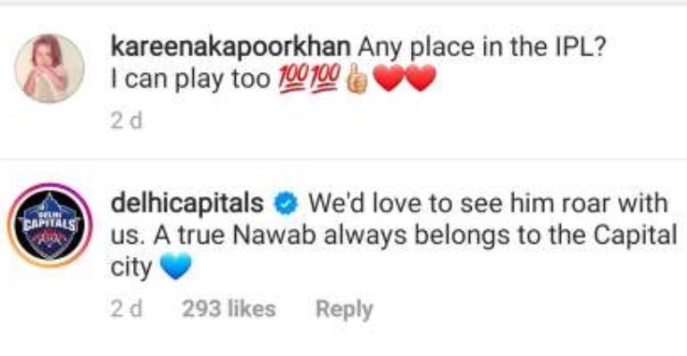 Delhi Capitals' reply