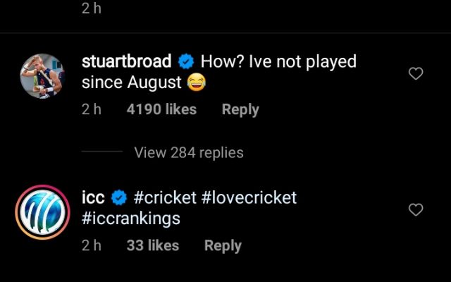 Stuart Broad's comment