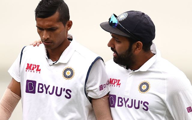 Navdeep Saini and Rohit Sharma