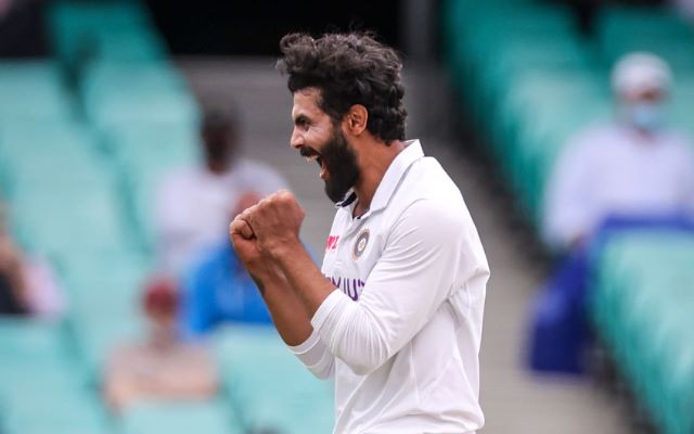 Ravindra Jadeja celebrates