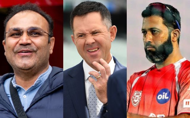 Virender Sehwag, Ricky Ponting and Wasim Jaffer