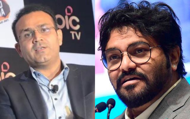 Virender Sehwag and Babul Supriyo