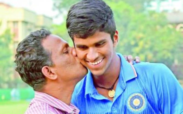 Washington Sundar with his father