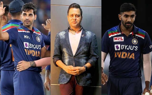 Bhuvneshwar Kumar, Aakash Chopra, and Jasprit Bumrah