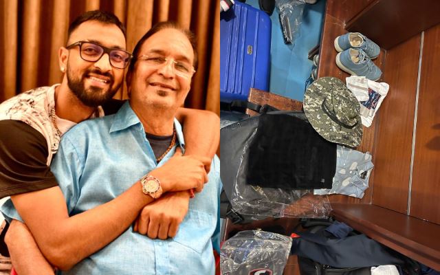 Krunal Pandya with his father