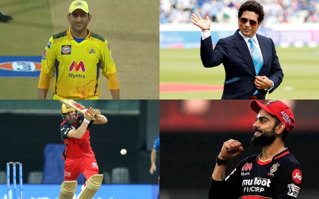 MS Dhoni, Sachin Tendulkar, AB de Villiers, and Virat Kohli