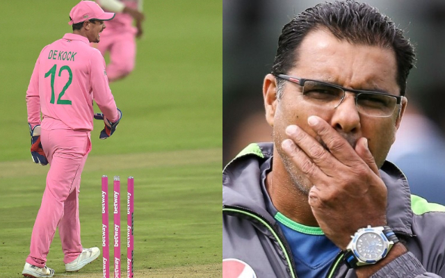 'What about this cheeky giggle?' 2 Quinton de Kock and Waqar Younis