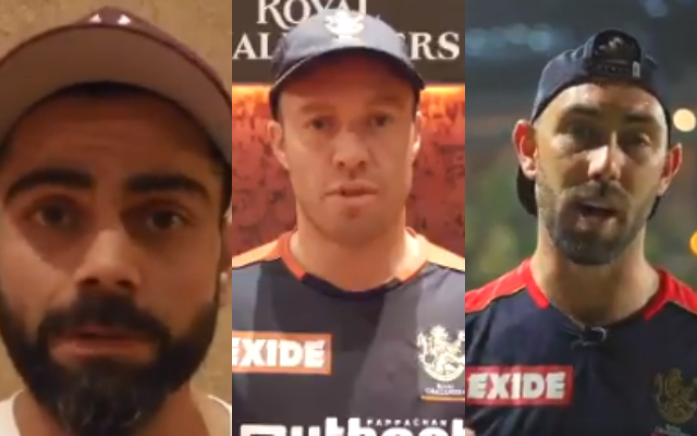 Virat Kohli, AB de Villiers, and Glenn Maxwell